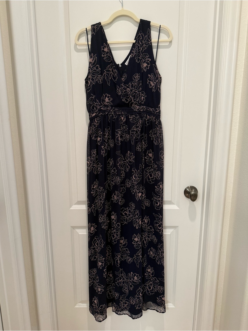 Motherhood Maternity Navy Floral V-Neck Maxi Dress